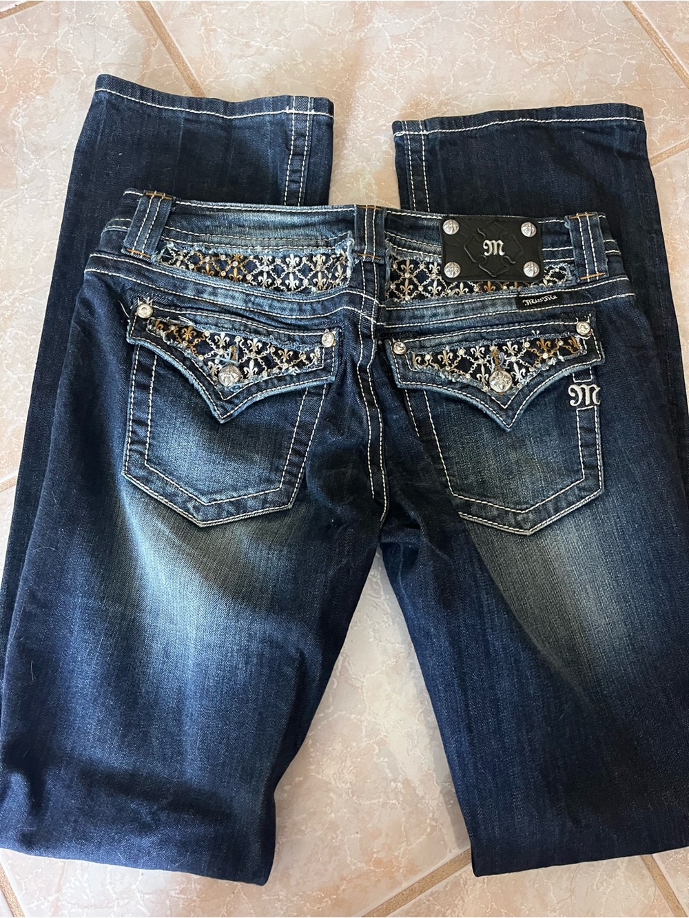 Miss Me Dark Blue Embellished Bootcut Jeans